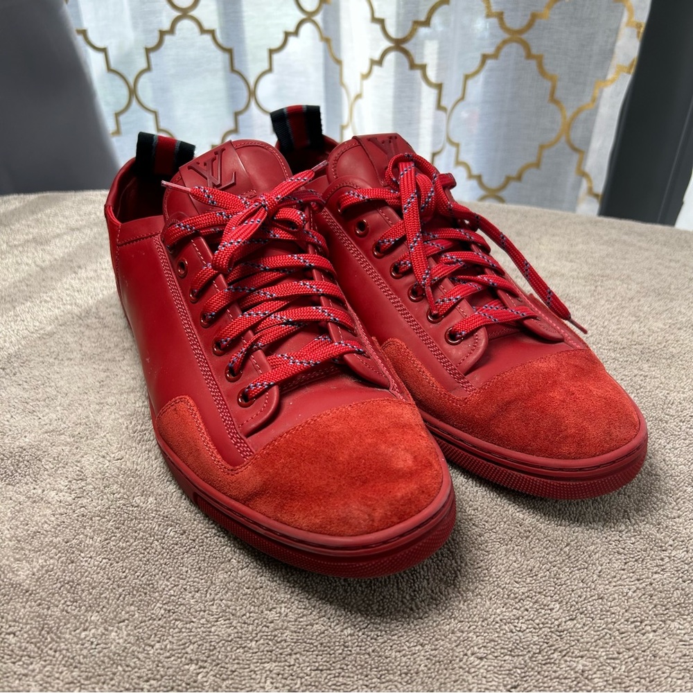 EUC Red suede Vintage Louis Vuitton men’s sneakers shoe size 8.5.